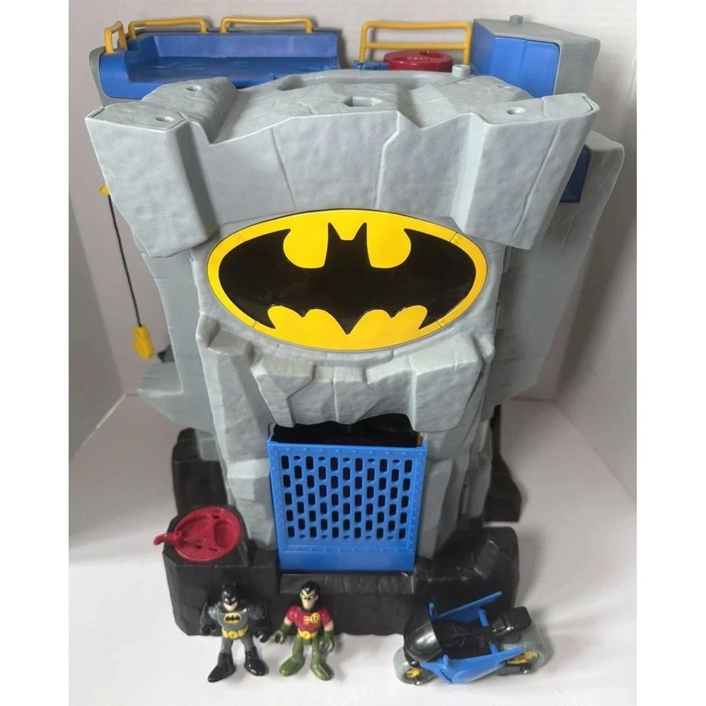 Batman Bat Cave Tower Toy Fisher Price Fold Up Play Set 2007 Batman Robin Cycle